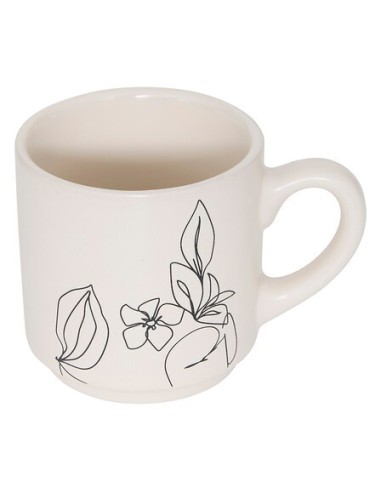 TAZZE CAFFE' E LATTE: vendita online Porta 4 tazze Viso 12 cl, faience e acciaio, set con tazze crema, verde e rosa in offerta