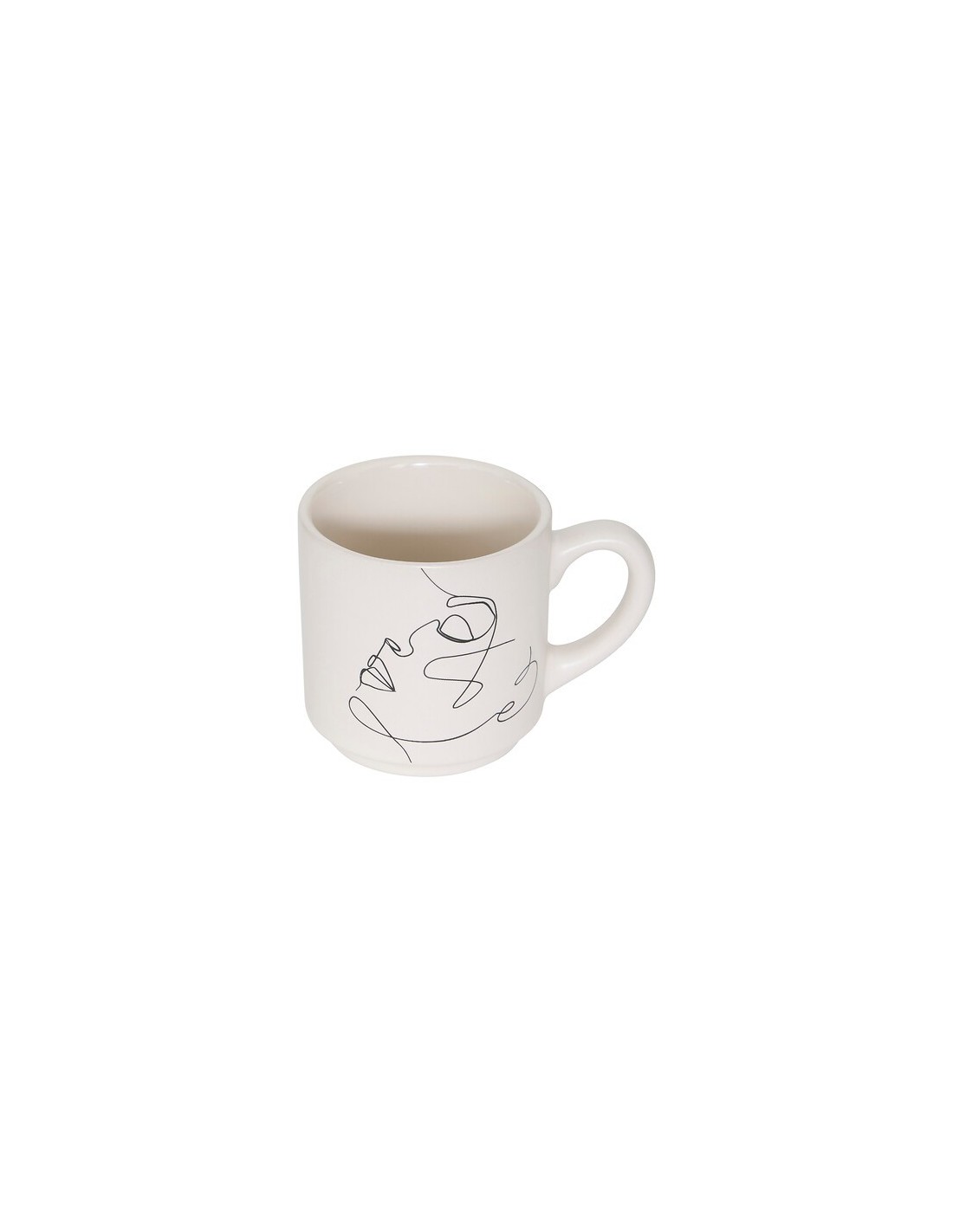 TAZZE CAFFE' E LATTE: vendita online Porta 4 tazze Viso 12 cl, faience e acciaio, set con tazze crema, verde e rosa in offerta