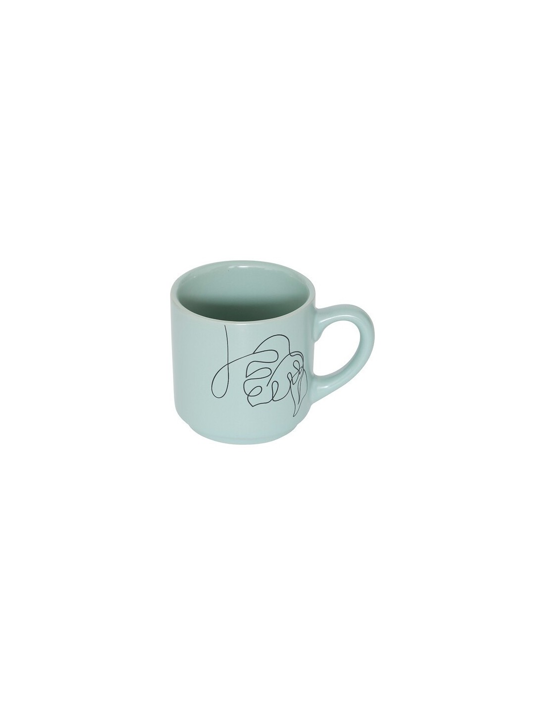 TAZZE CAFFE' E LATTE: vendita online Porta 4 tazze Viso 12 cl, faience e acciaio, set con tazze crema, verde e rosa in offerta