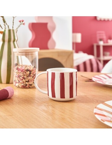 TAZZE CAFFE' E LATTE: vendita online Tazza Chéri 34 cl, newbone assortita, 13,5 x 8 x 9,2 cm, colori rosa verde ocra in offerta
