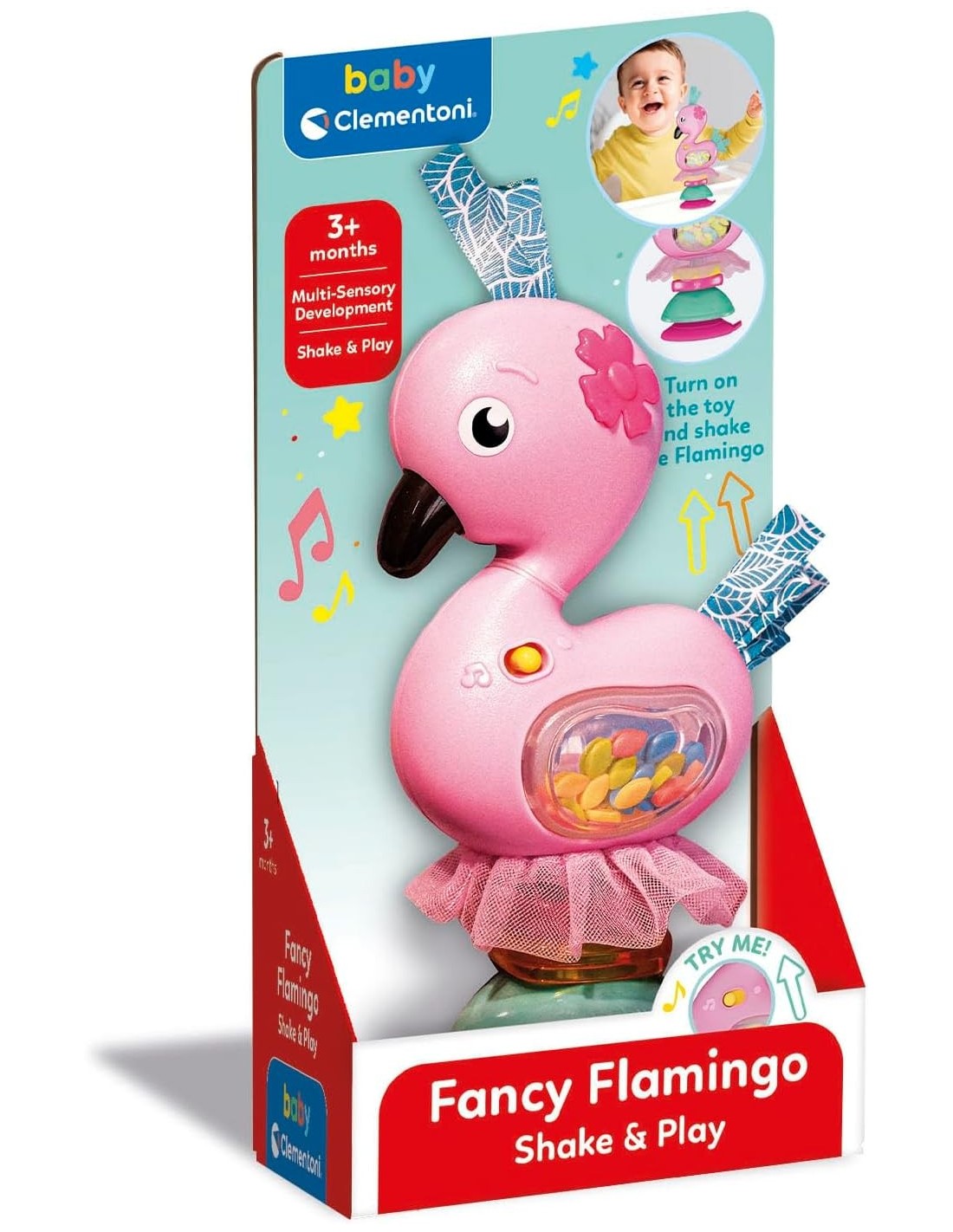 INFANZIA: vendita online Clementoni Fancy Flamingo Sonaglino Interattivo per Prima Infanzia – Melodie e Colori Stimolanti in ...