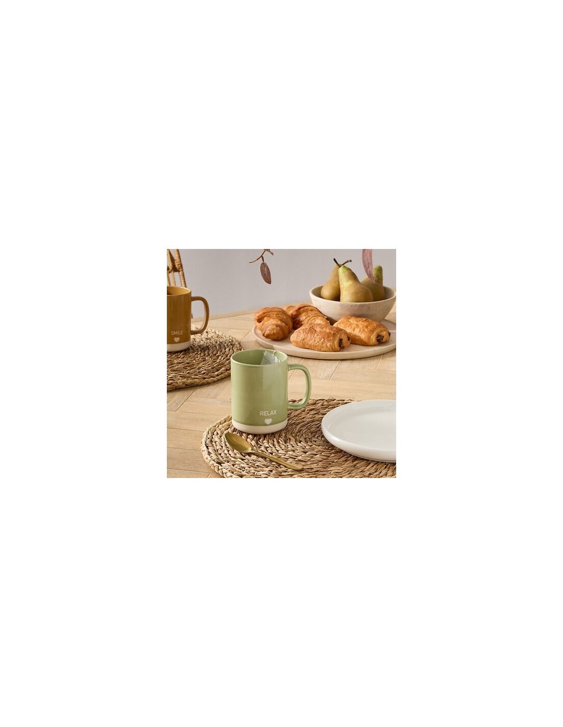 TAZZE CAFFE' E LATTE: vendita online Tazza Relax 42 cl, Newbone assortita, 12 x 8,3 x 10,5 cm, love terracotta mustard in off...