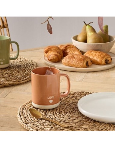 TAZZE CAFFE' E LATTE: vendita online Tazza Relax 42 cl, Newbone assortita, 12 x 8,3 x 10,5 cm, love terracotta mustard in off...