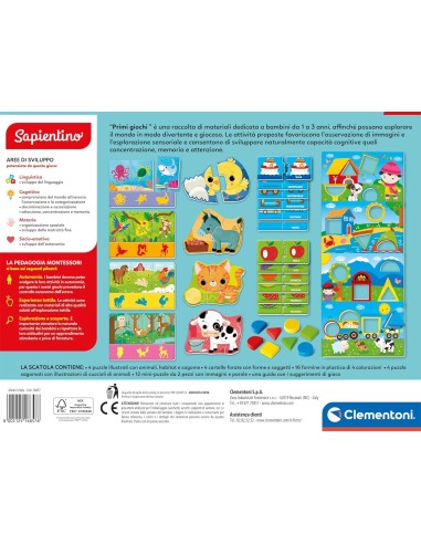 PRESCOLARI: vendita online Clementoni Sapientino Montessori Primi Giochi – Cofanetto Educativo 1-3 Anni in offerta