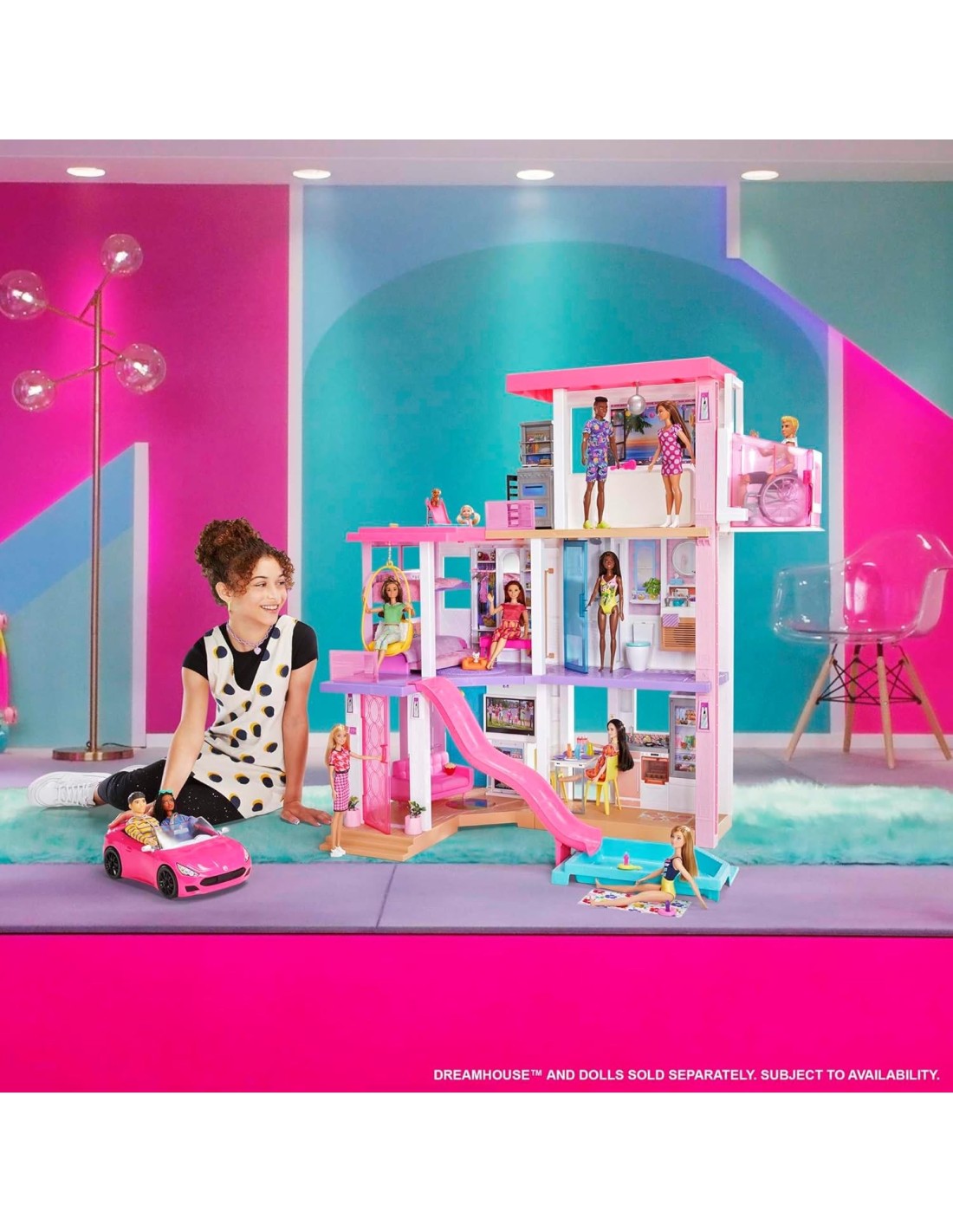 GIOCATTOLO PUBBLICIZZATO: vendita online Barbie Auto Cabriolet Rosa Decappottabile – Veicolo a Due Posti per Bambole Mattel i...