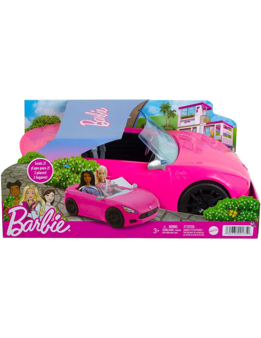 GIOCATTOLO PUBBLICIZZATO: vendita online Barbie Auto Cabriolet Rosa Decappottabile – Veicolo a Due Posti per Bambole Mattel i...