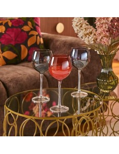 CALICI VINO E SPUMANTE: vendita online Set 6 calici da vino, Lucia, 42 cl, vetro multicolore, dimensioni 9,5x20 cm in offerta