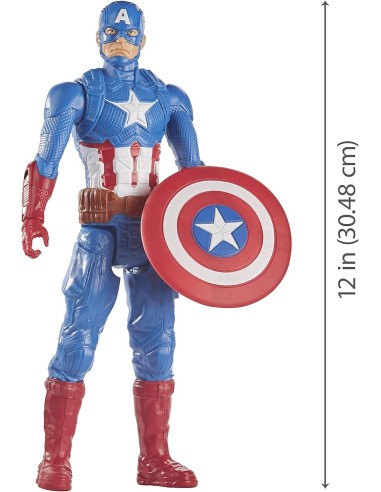 GIOCATTOLO PUBBLICIZZATO: vendita online Marvel Avengers Capitan America Titan Hero Series 30cm Hasbro in offerta