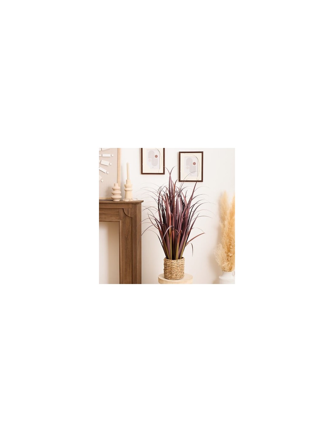 PIANTE E FIORI CON VASO: vendita online Mazzo lino Zya, alto 122 cm, verde, vaso fibre naturali, dimensioni 96x96x122 cm in o...