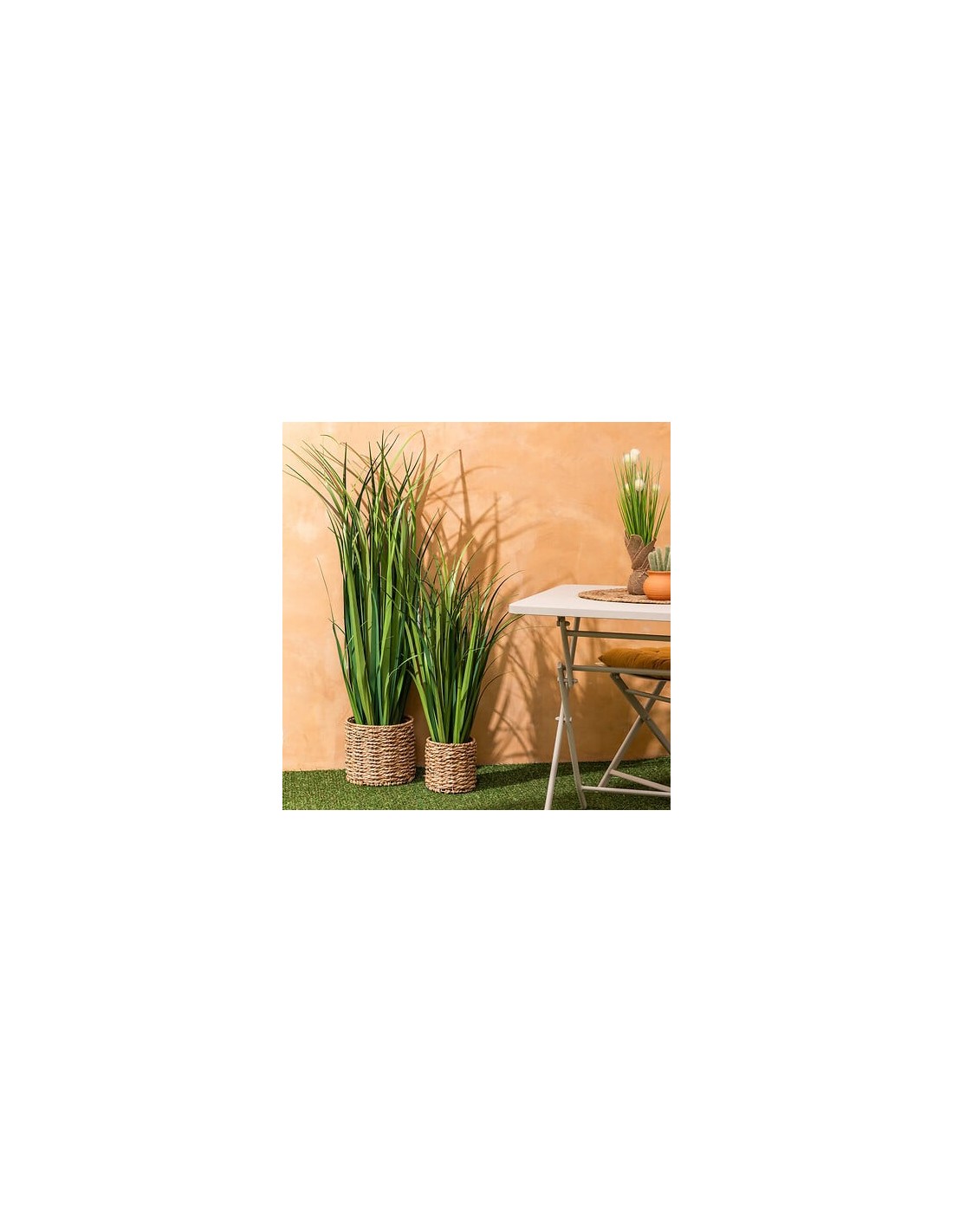 PIANTE E FIORI CON VASO: vendita online Mazzo lino Zya, alto 122 cm, verde, vaso fibre naturali, dimensioni 96x96x122 cm in o...