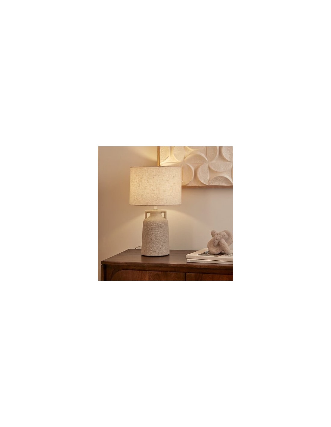 ILLUMINAZIONE: vendita online Lampada Gibus, altezza 45,5 cm, grigia, stoneware, diametro 28 cm in offerta