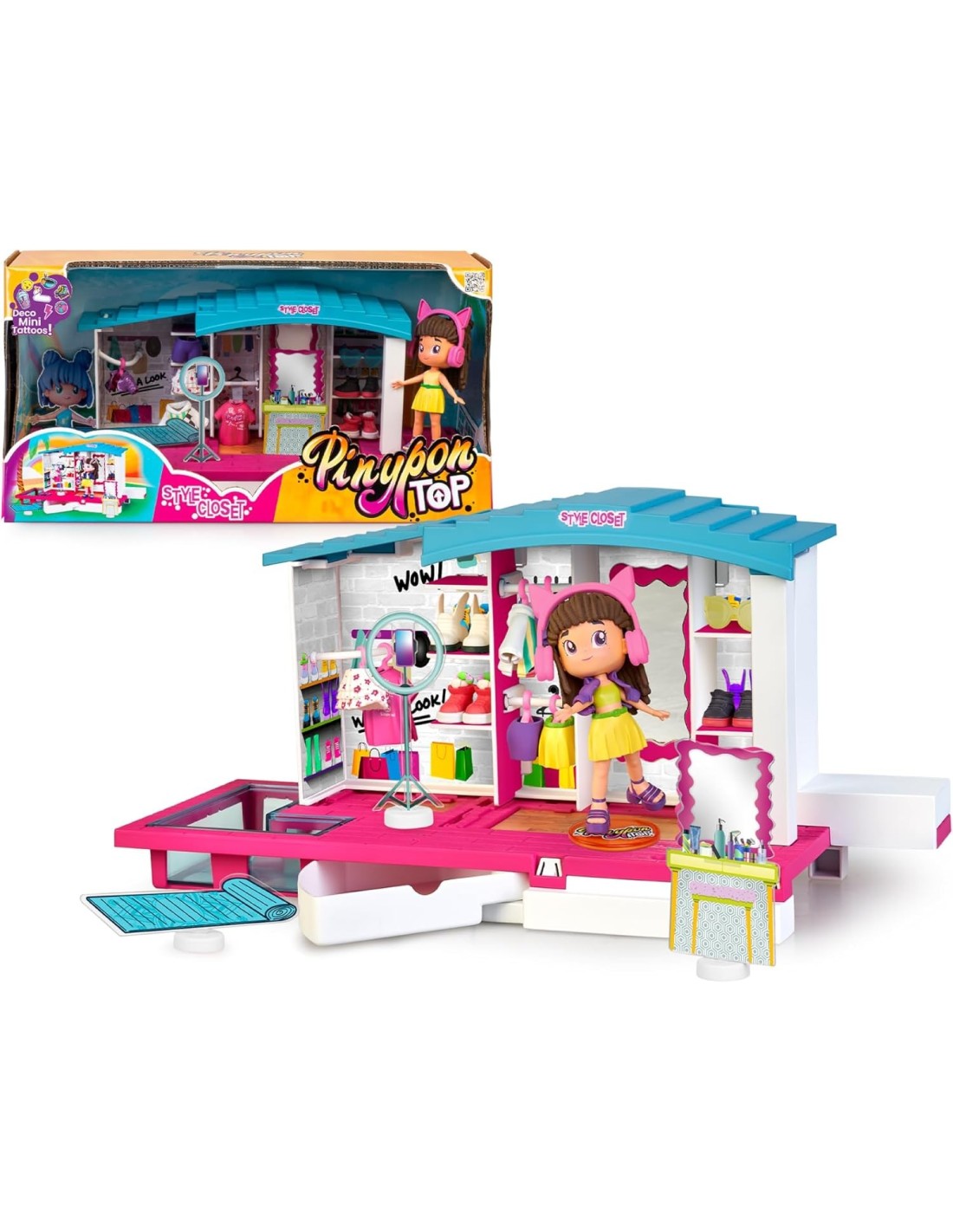GIOCATTOLO PUBBLICIZZATO: vendita online Pinypon Top Style Closet Famosa – Playset Guardaroba Bambole con Accessori in offerta