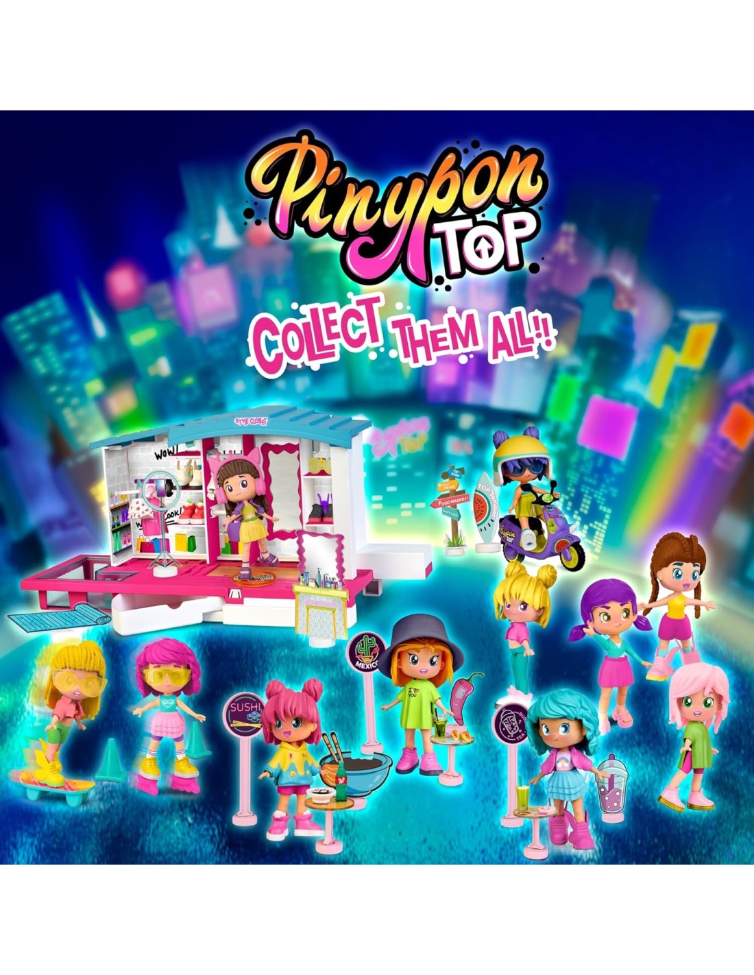 GIOCATTOLO PUBBLICIZZATO: vendita online Pinypon Top Style Closet Famosa – Playset Guardaroba Bambole con Accessori in offerta