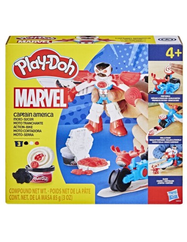 Play-Doh Capitan America Moto Slicer con 3 vasetti | shopincasa.it