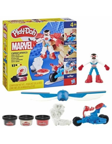 Play-Doh Capitan America Moto Slicer con 3 vasetti | shopincasa.it