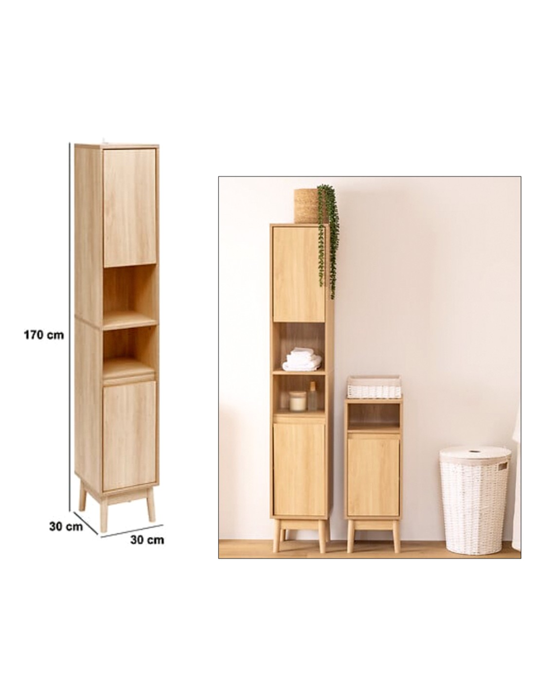 MOBILE BAGNO 193679 ABANA 30X30X170CM BEIGE