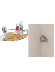 MENSOLA BAGNO ANGOLARE 211149 VENTERRA 27X20X11CM BAMBOO/METALLO