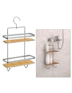 MENSOLA BAGNO DOPPIA 211451 VENTERRA 25X10X36CM METALLO/BAMBOO