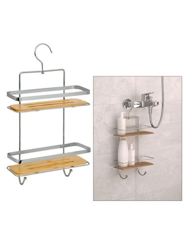 MENSOLA BAGNO DOPPIA 211451 VENTERRA 25X10X36CM METALLO/BAMBOO