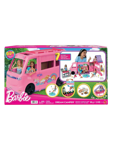 Barbie Camper dei Sogni con barbecue cambia colore e tenda sul tetto | shopincasa.it