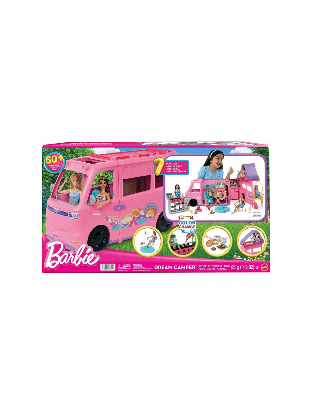 Barbie Camper dei Sogni con barbecue cambia colore e tenda sul tetto | shopincasa.it