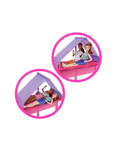 Barbie Camper dei Sogni con barbecue cambia colore e tenda sul tetto | shopincasa.it