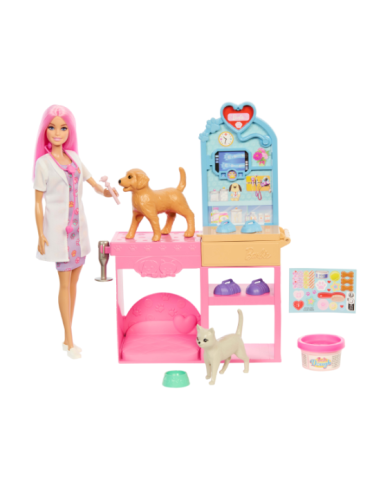 Barbie Veterinaria con cuccioli e pasta modellabile | shopincasa.it
