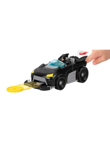 Imaginext DC Super Friends Metal Force Batmobile con luci e suoni, Batman, lanciatore e dischi | shopincasa.it