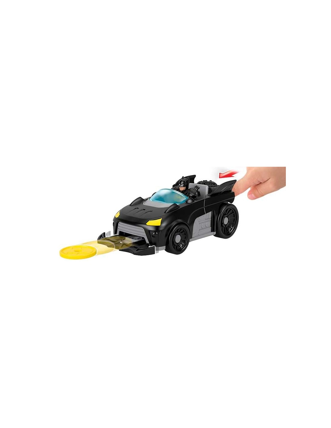 Imaginext DC Super Friends Metal Force Batmobile con luci e suoni, Batman, lanciatore e dischi | shopincasa.it
