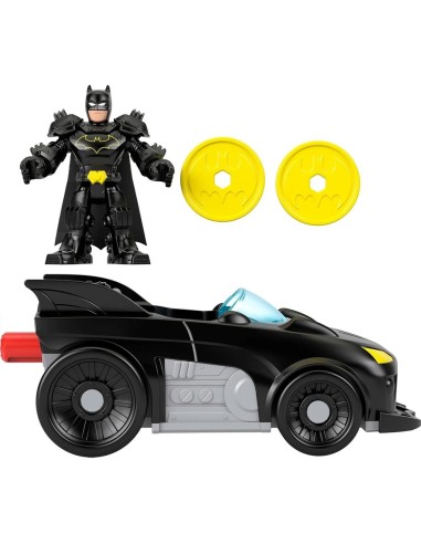 Imaginext DC Super Friends Metal Force Batmobile con luci e suoni, Batman, lanciatore e dischi | shopincasa.it
