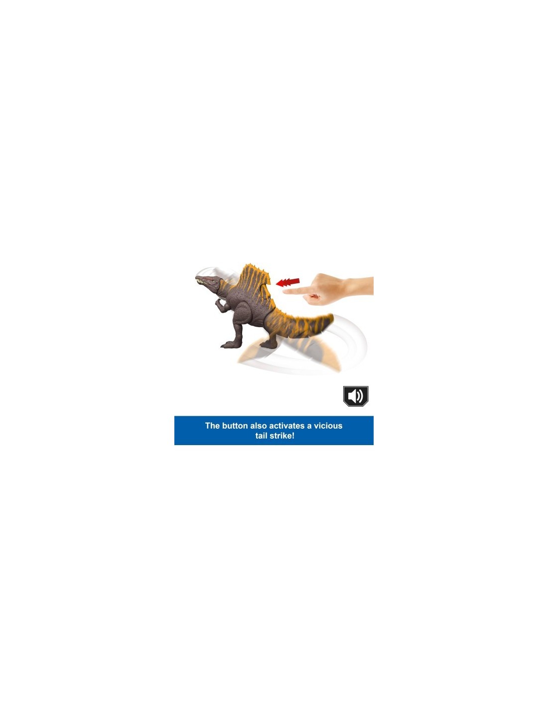 Jurassic World Spinosauro Attacco Furioso con pinna dorsale e coda mobili JGB56 | shopincasa.it