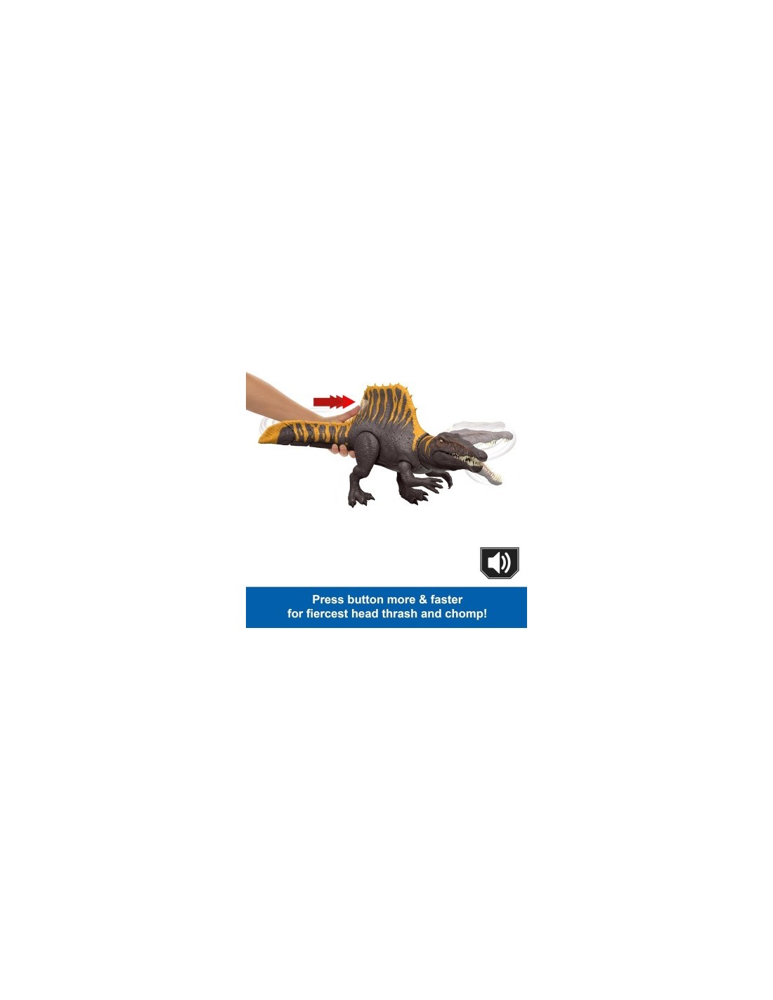 Jurassic World Spinosauro Attacco Furioso con pinna dorsale e coda mobili JGB56 | shopincasa.it