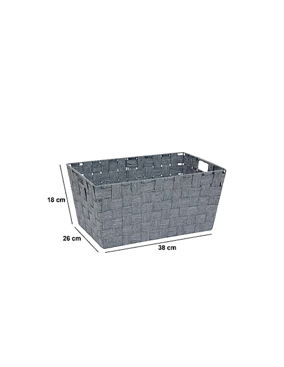 CESTO 204977A LISE GRIGIO 38X26X18CM POLIESTERE/METALLO