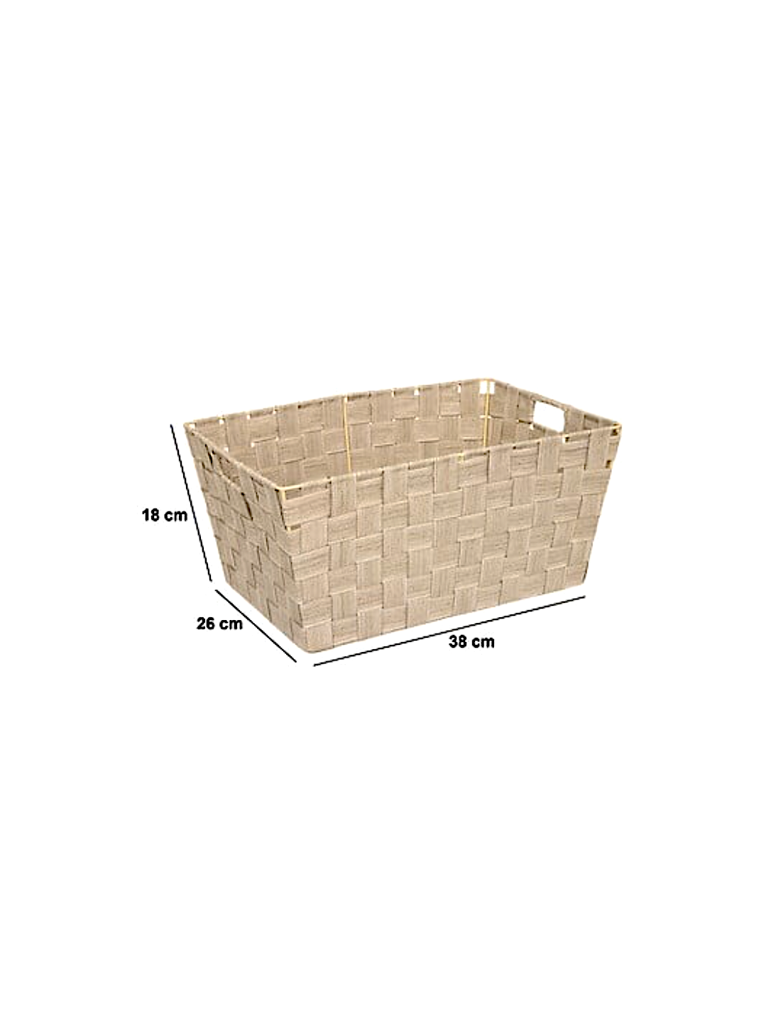 CESTO 204977B LISE BEIGE 38X26X18CM POLIESTERE/METALLO