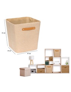 CESTO PORTAOGGETTI 209350A ROUNDY BEIGE 31X31CM POLIESTERE