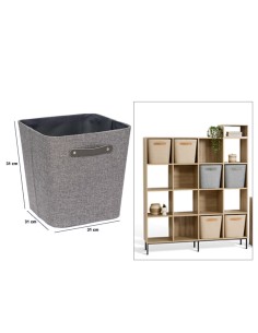 CESTO PORTAOGGETTI 209350C ROUNDY GRIGIO 31X31CM POLIESTERE
