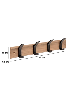 APPENDIABITI PARETE 209386A ZINY 4P MARRONE 45X10CM MDF/ALLUMINIO