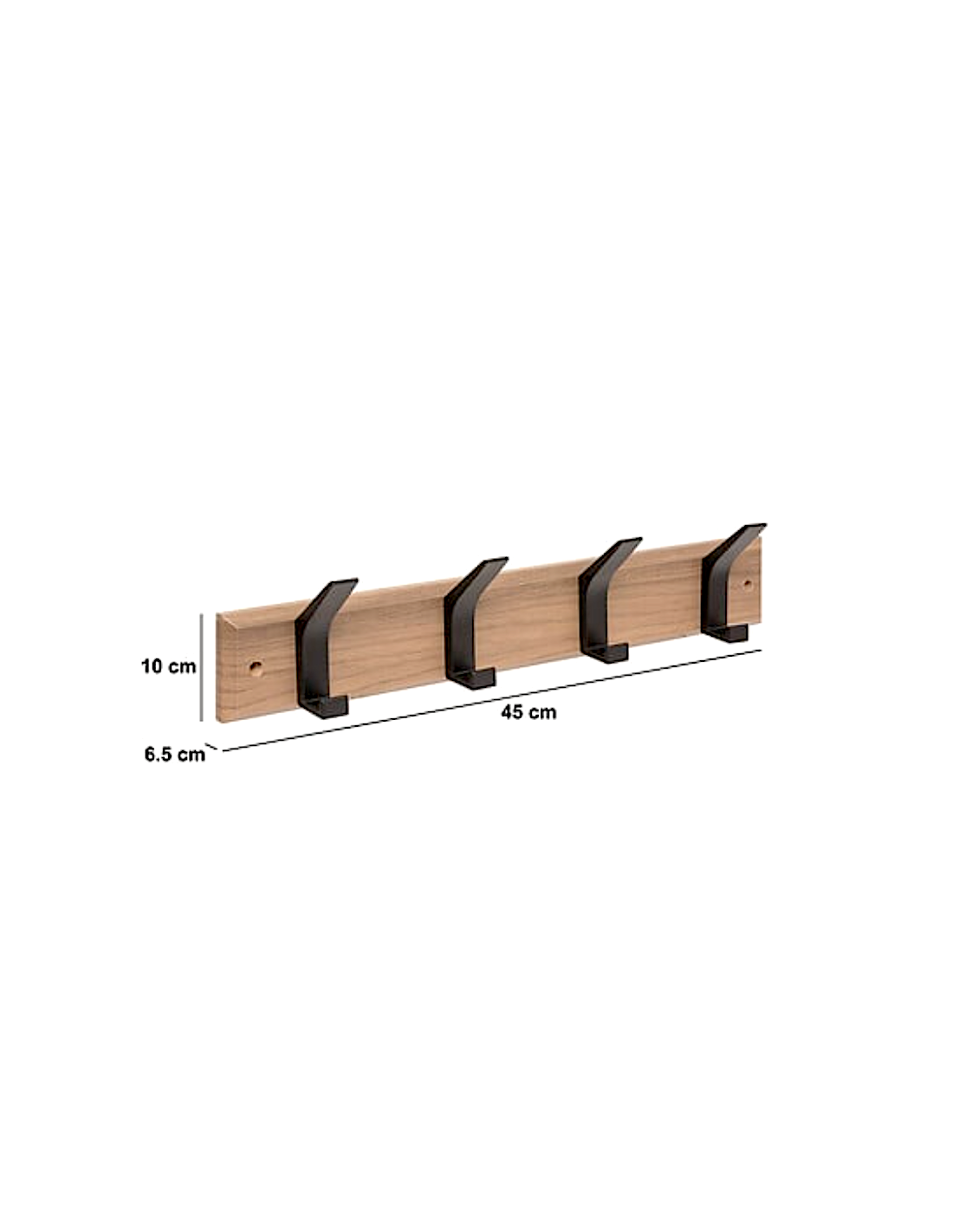 APPENDIABITI PARETE 209386A ZINY 4P MARRONE 45X10CM MDF/ALLUMINIO