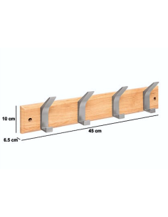 APPENDIABITI PARETE 209386C ZINY 4P BEIGE 45X10CM ALLUMINIO/MDF