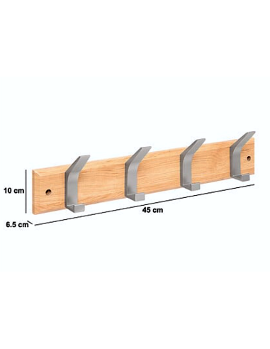 APPENDIABITI PARETE 209386C ZINY 4P BEIGE 45X10CM ALLUMINIO/MDF
