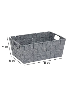 CESTINO 211420A LISE GRIGIO 28X20X11CM POLIESTERE/METALLO