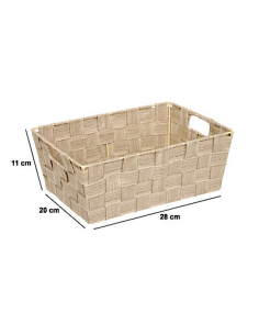 CESTINO 211420B LISE BEIGE 28X20X11CM POLIESTERE/METALLO