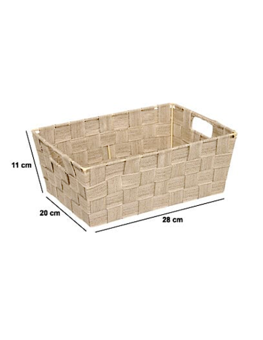 CESTINO 211420B LISE BEIGE 28X20X11CM POLIESTERE/METALLO