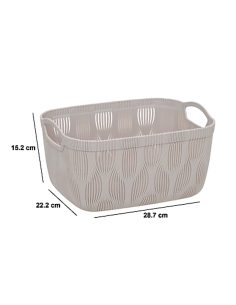 CESTINO 212705A LEAF BEIGE 29X22X15CM PLASTICA
