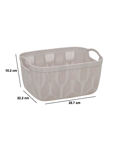 CESTINO 212705A LEAF BEIGE 29X22X15CM PLASTICA
