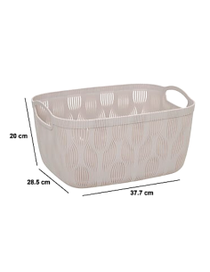 CESTO 212706A LEAF BEIGE 38X28X20CM PLASTICA