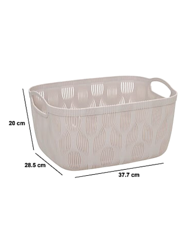 CESTO 212706A LEAF BEIGE 38X28X20CM PLASTICA