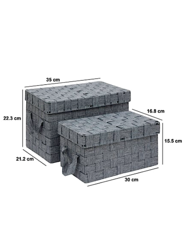 SCATOLA 213343A 1 MIS LISE GRIGIO 30X17X15CM POLIESTERE