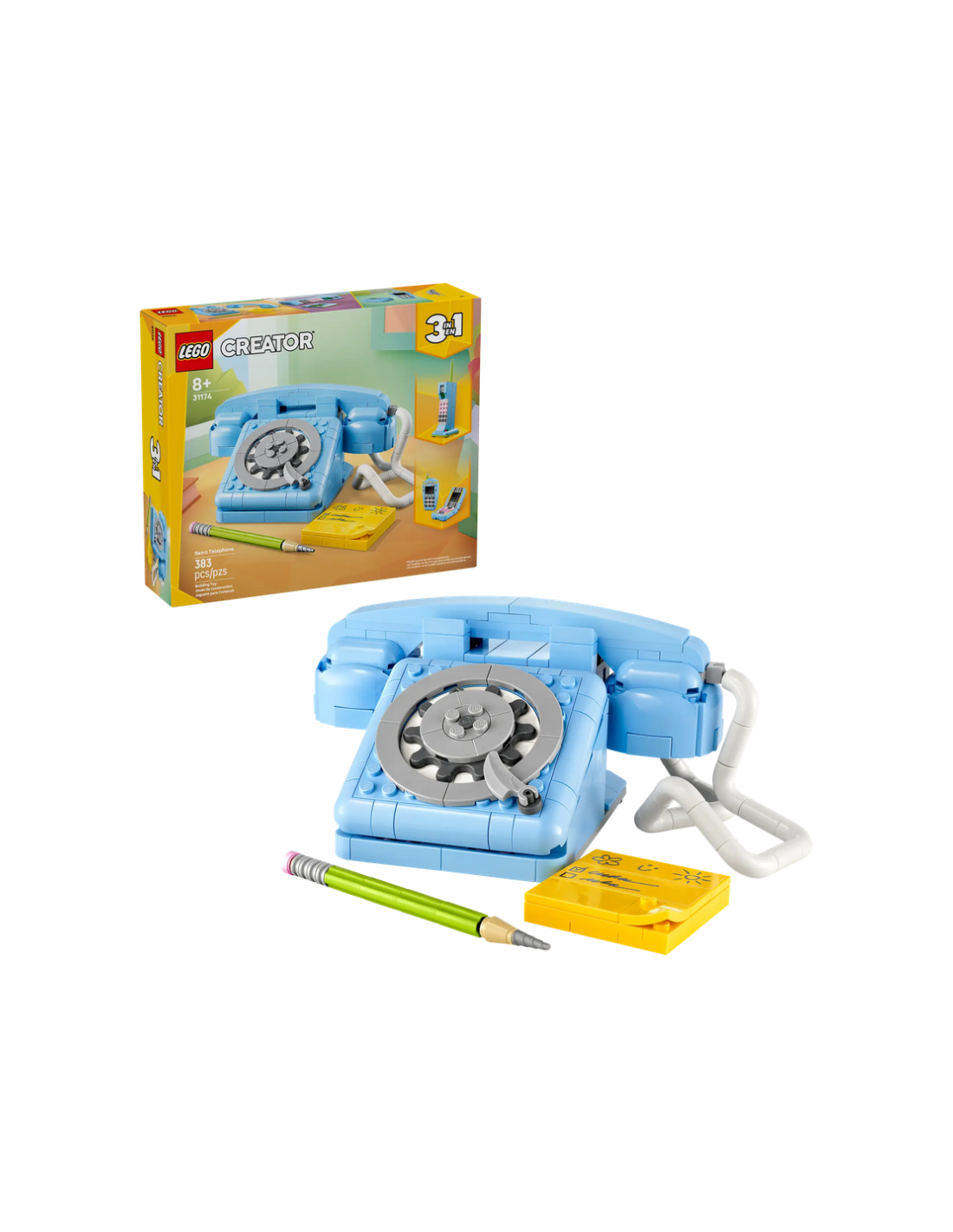 GIOCATTOLO PUBBLICIZZATO: vendita online LEGO Creator 31174 Telefono Retrò – Set 3 in 1 Vintage in offerta