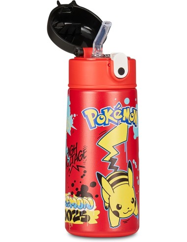 THERMOS E PORTAVIVANDE: vendita online Seven Pokémon, borraccia termica, rossa, 460 ml, acciaio inox, 19x7 cm, caldo 12h, fre...